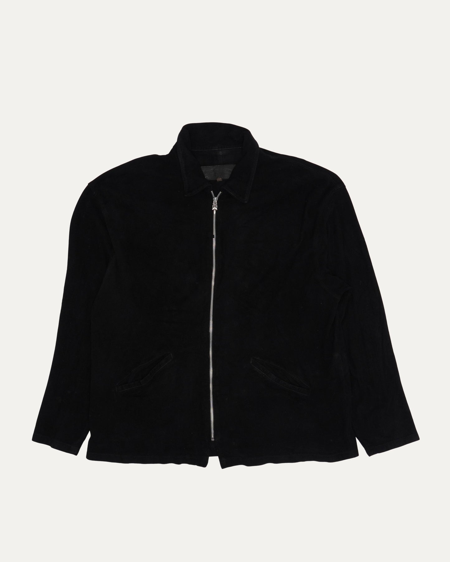 Suede Fleur Zip Up Jacket