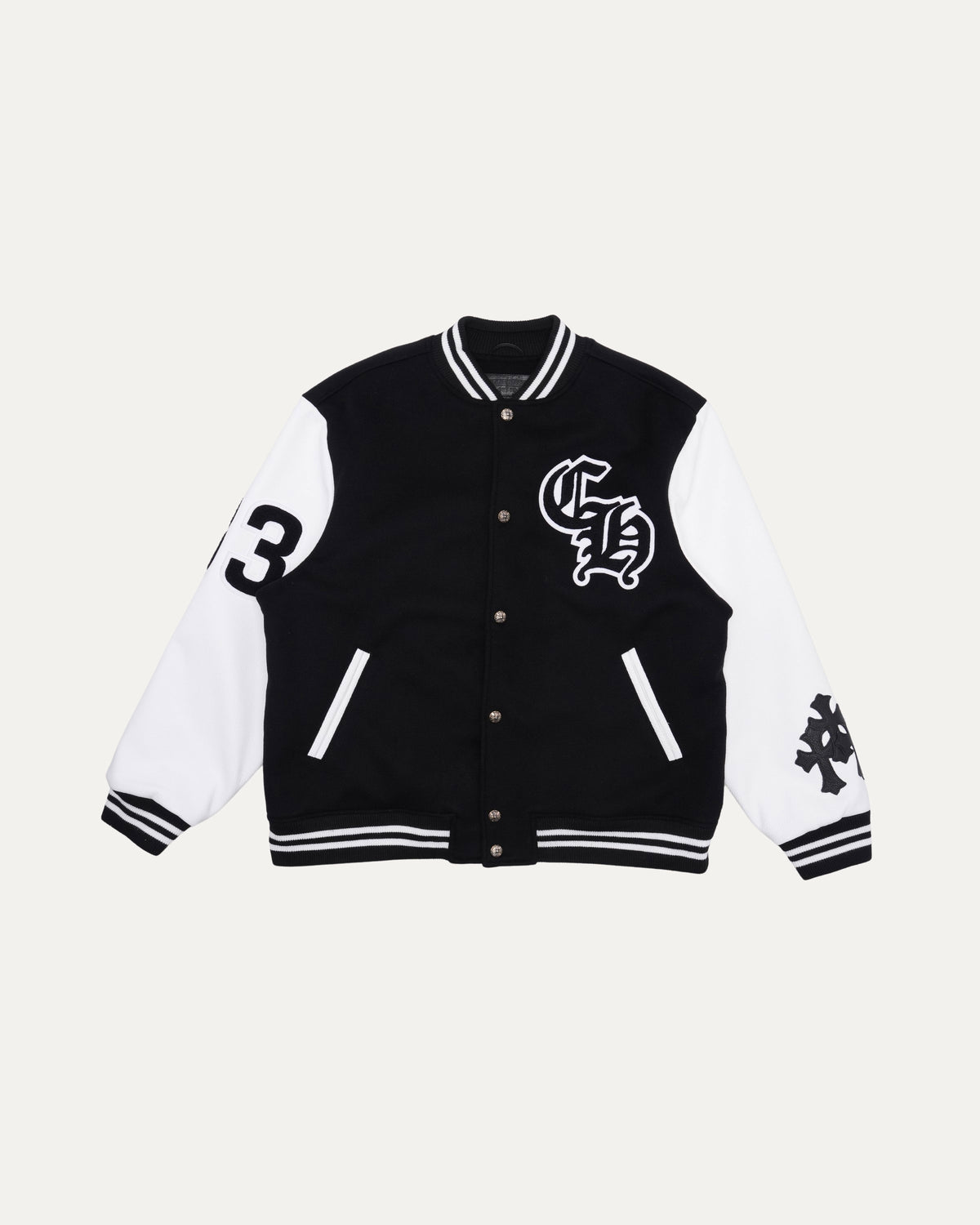 Cashmere and Leather Varsity Jacket