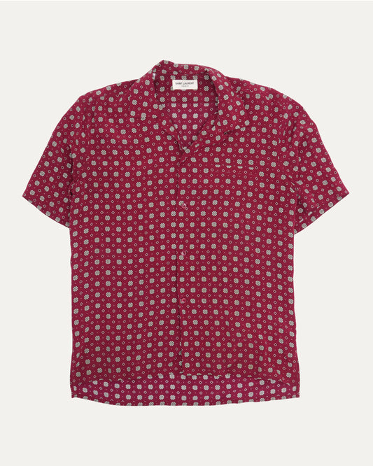 Silk Geometric Print Short Sleeve Shirt