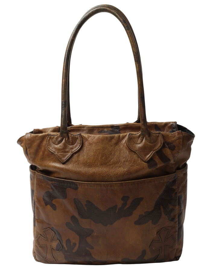 Camouflage Cross Patch Leather Bag