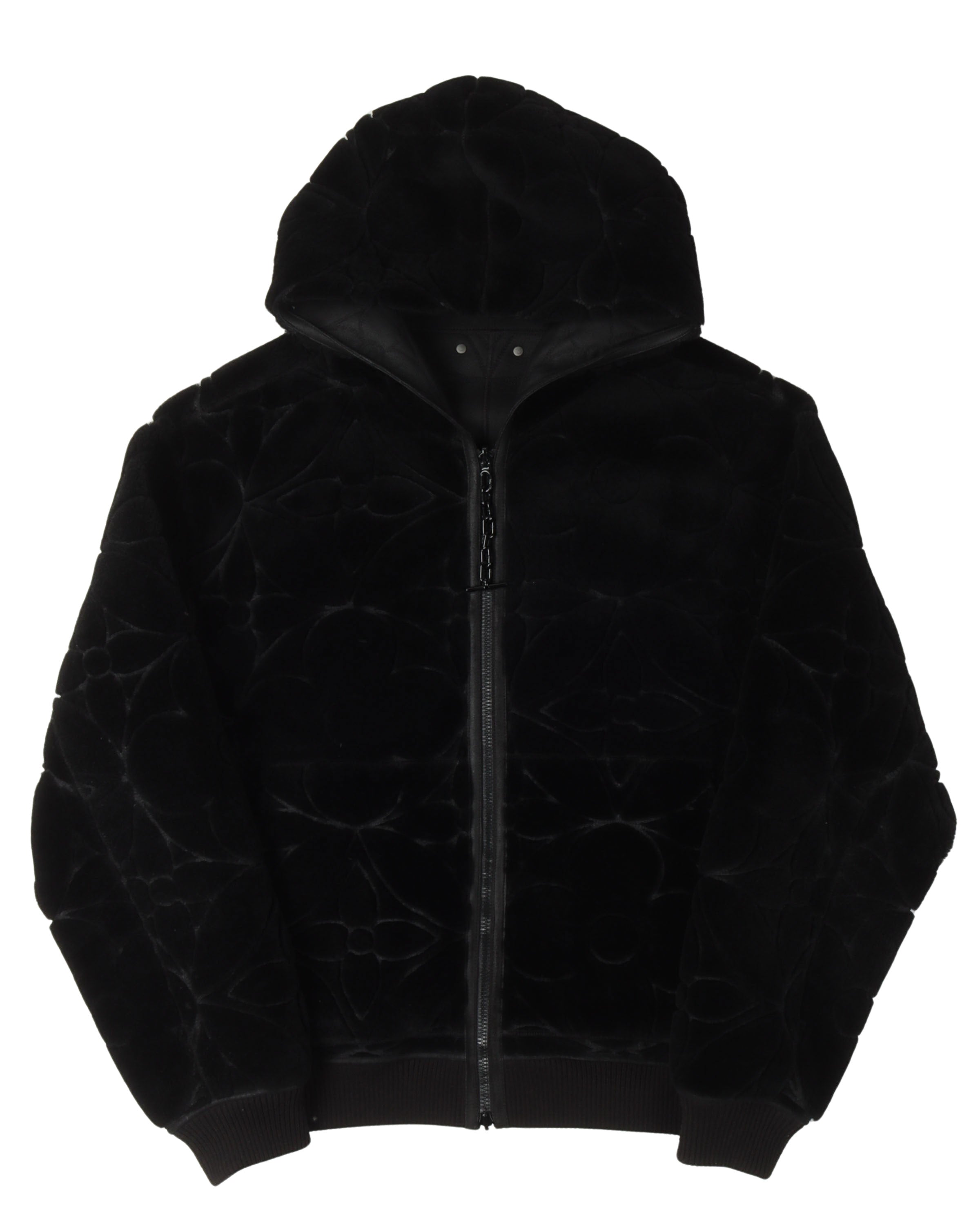 Reversible Monogram Flower Shearling Hoodie