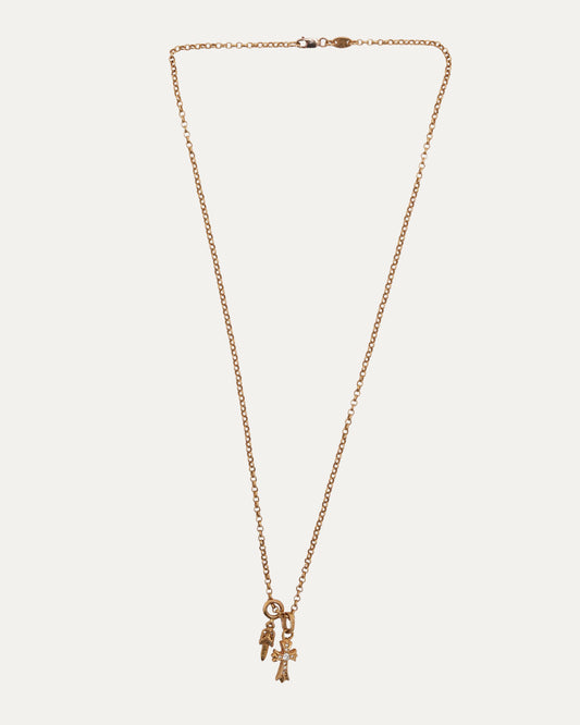 Gold Dagger and Diamond Baby Fat on Roll Chain