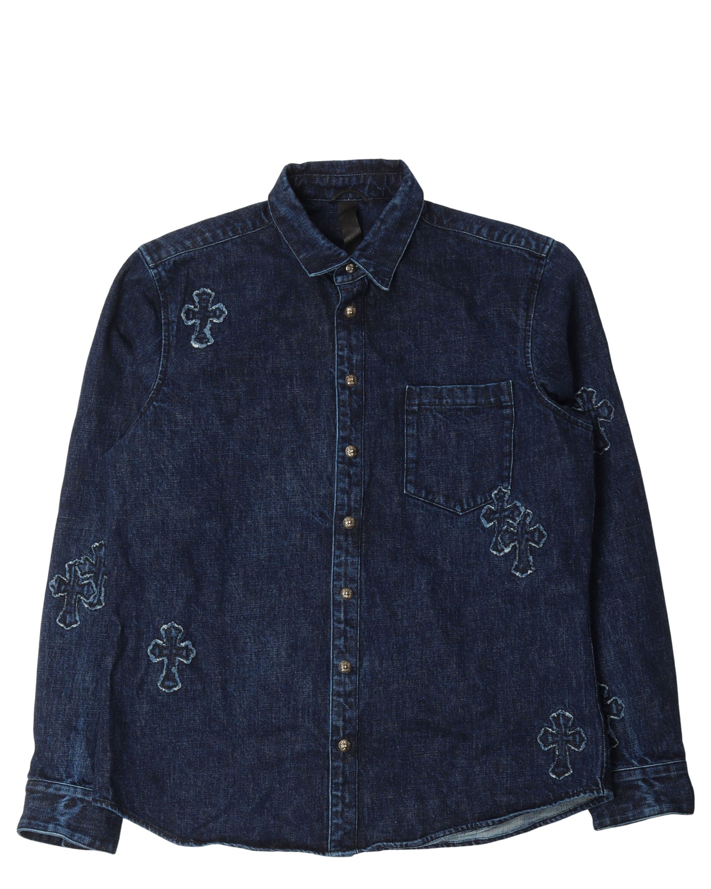Laser Cut Denim Cross Shirt