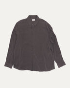 Silk Striped Hidden Placket Shirt