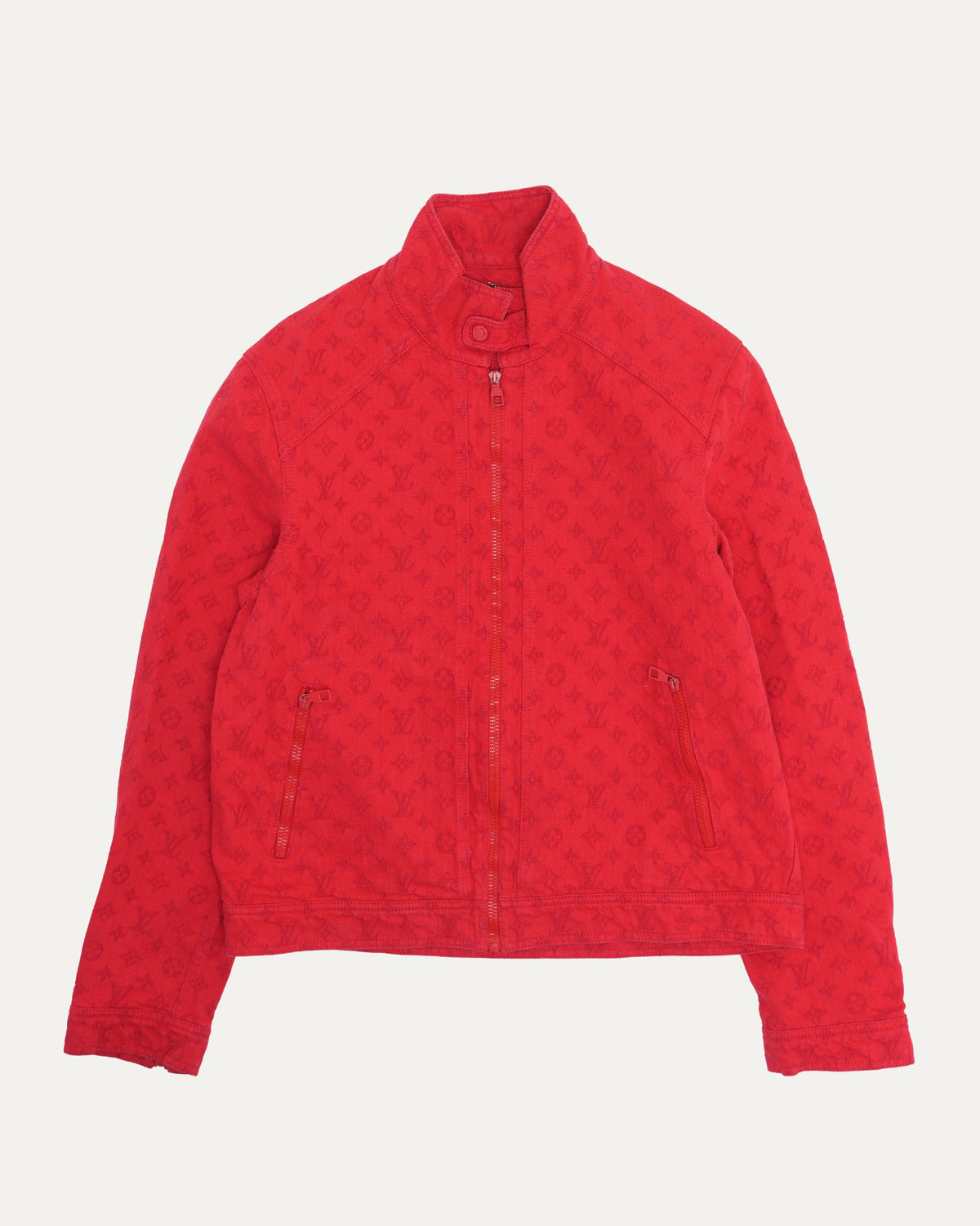 Monogram Denim Cafe Racer Jacket