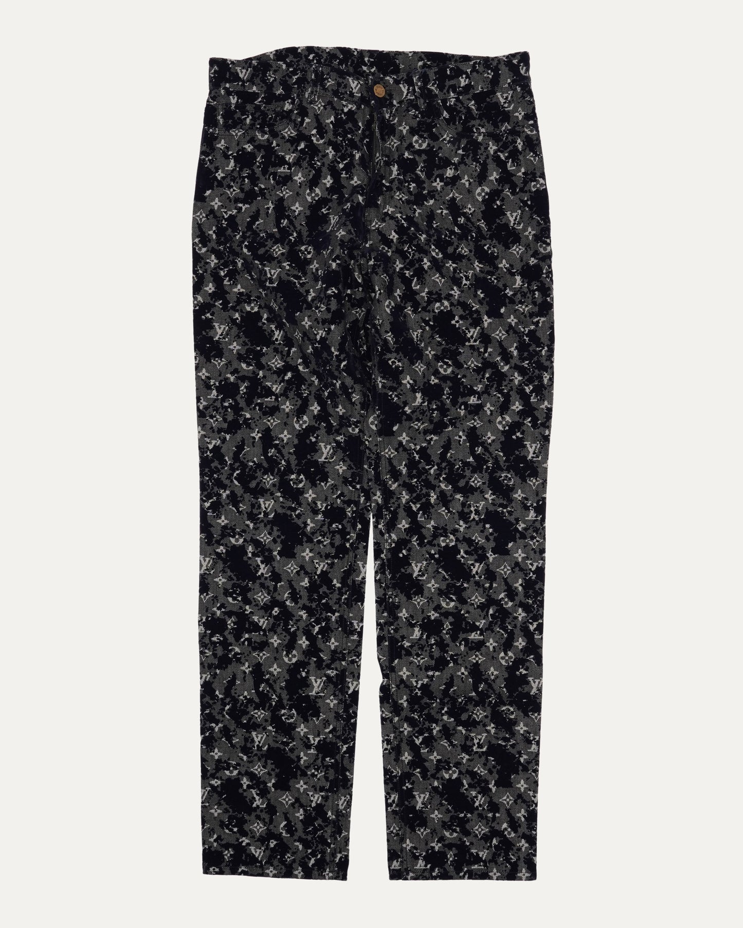 Flocked Monogram Jeans