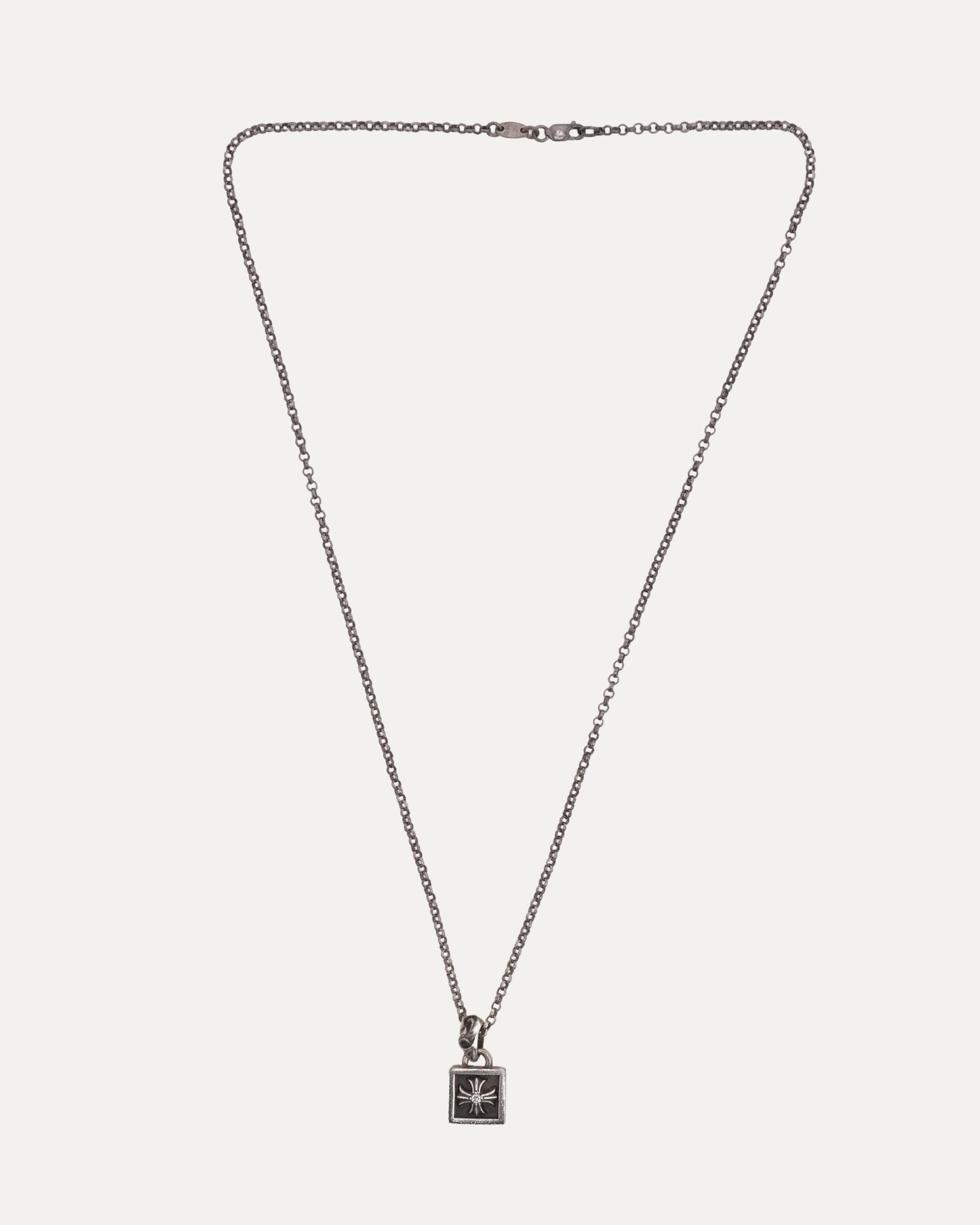Diamond Framed Plus Cross on Roll Chain