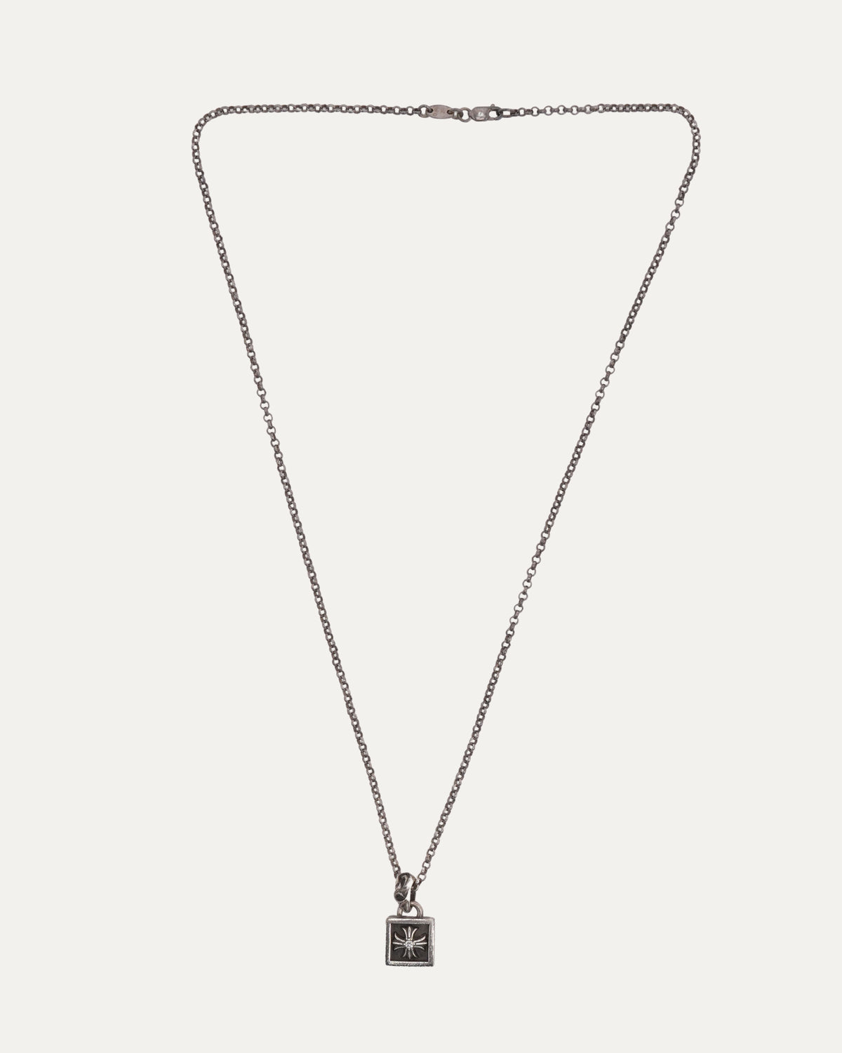 Diamond Framed Plus Cross on Roll Chain