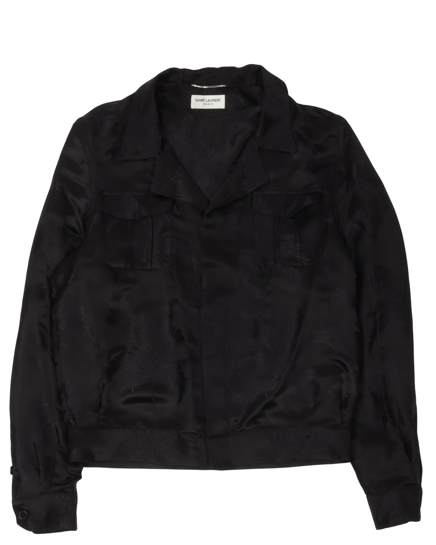 Tonal Floral Cropped Shirt