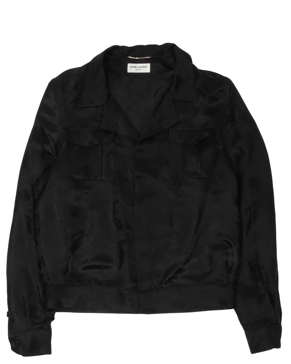 Tonal Floral Cropped Shirt