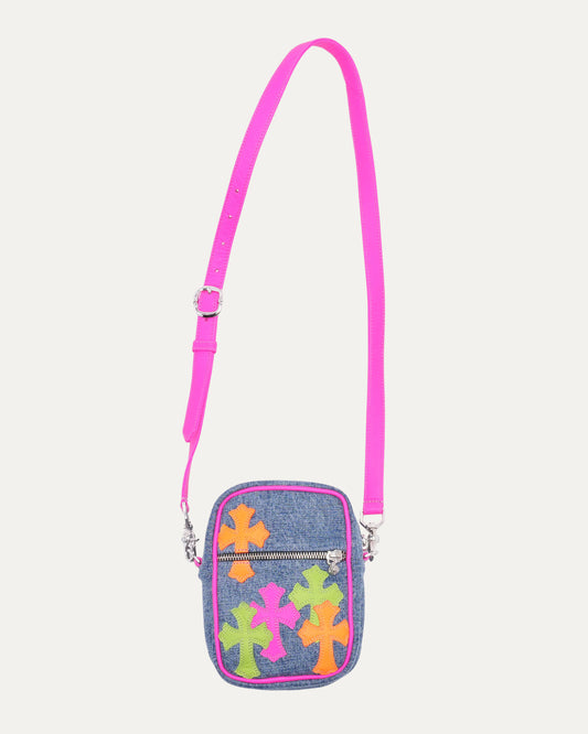 Denim Cross Patch Taka Cross Body Bag
