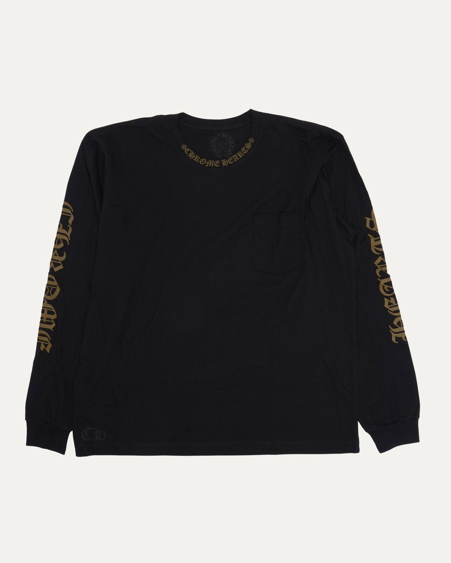 Neck Logo Long Sleeve Pocket T-Shirt