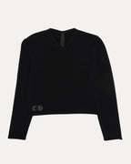 Rhinestone Hairy Cross V-Neck Sweater