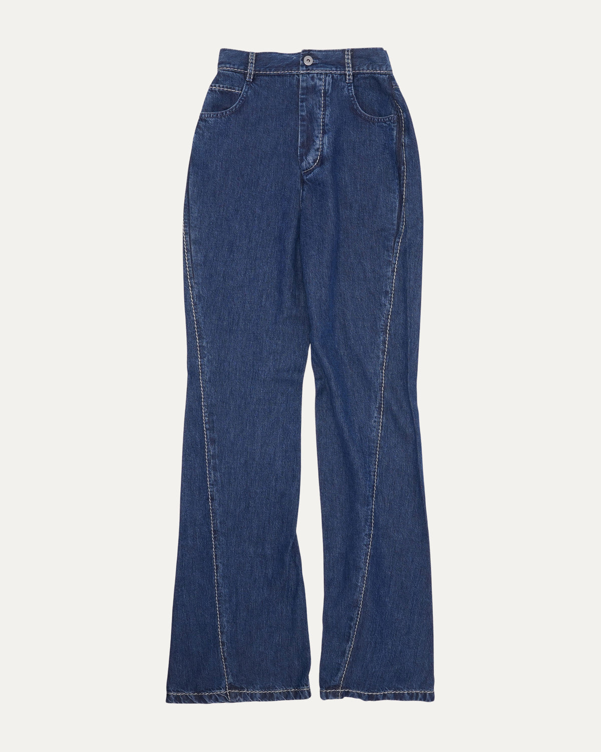 Overlock Stitch Flare Jeans