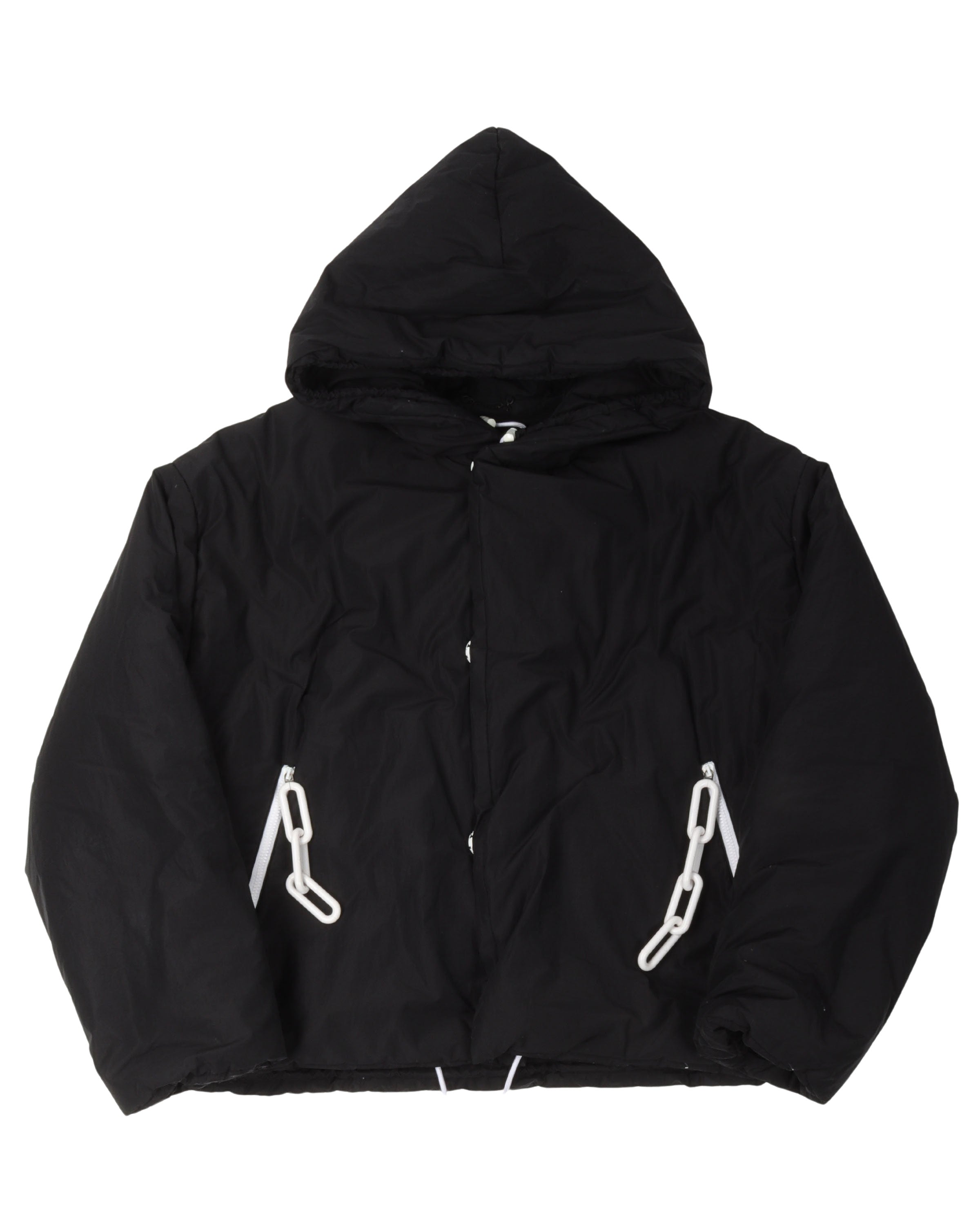 FW19 Earth Padded Chain Detail Hooded Jacket