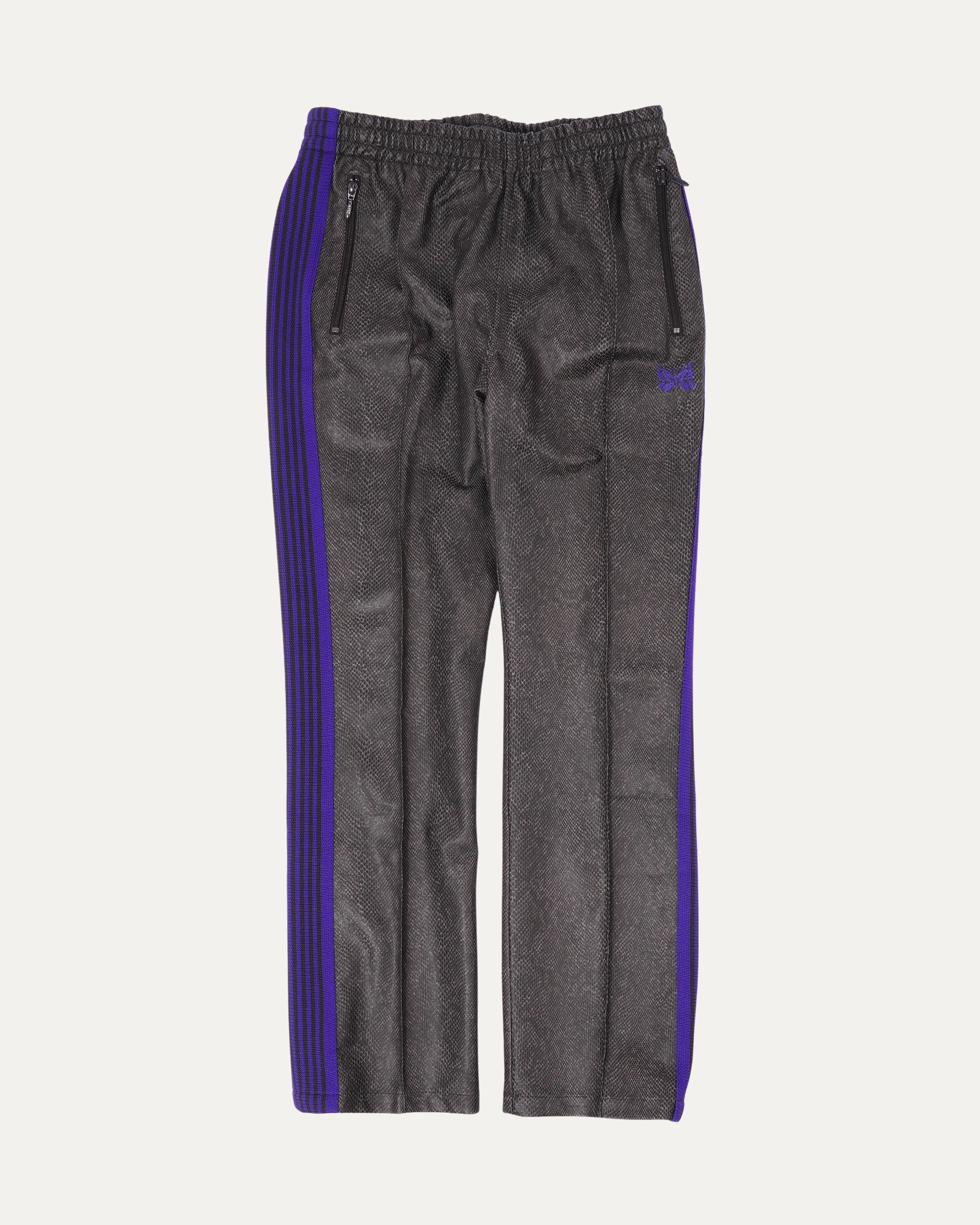 Synthetic Python Skin Track Pants