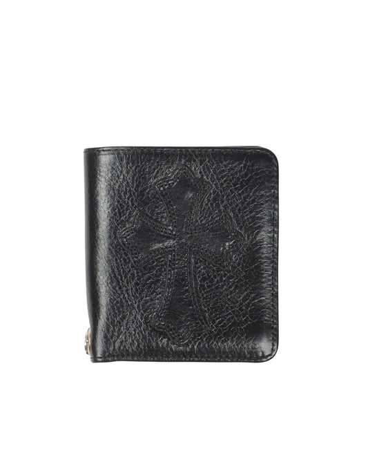 Leather Cross Bifold Patch Wallet