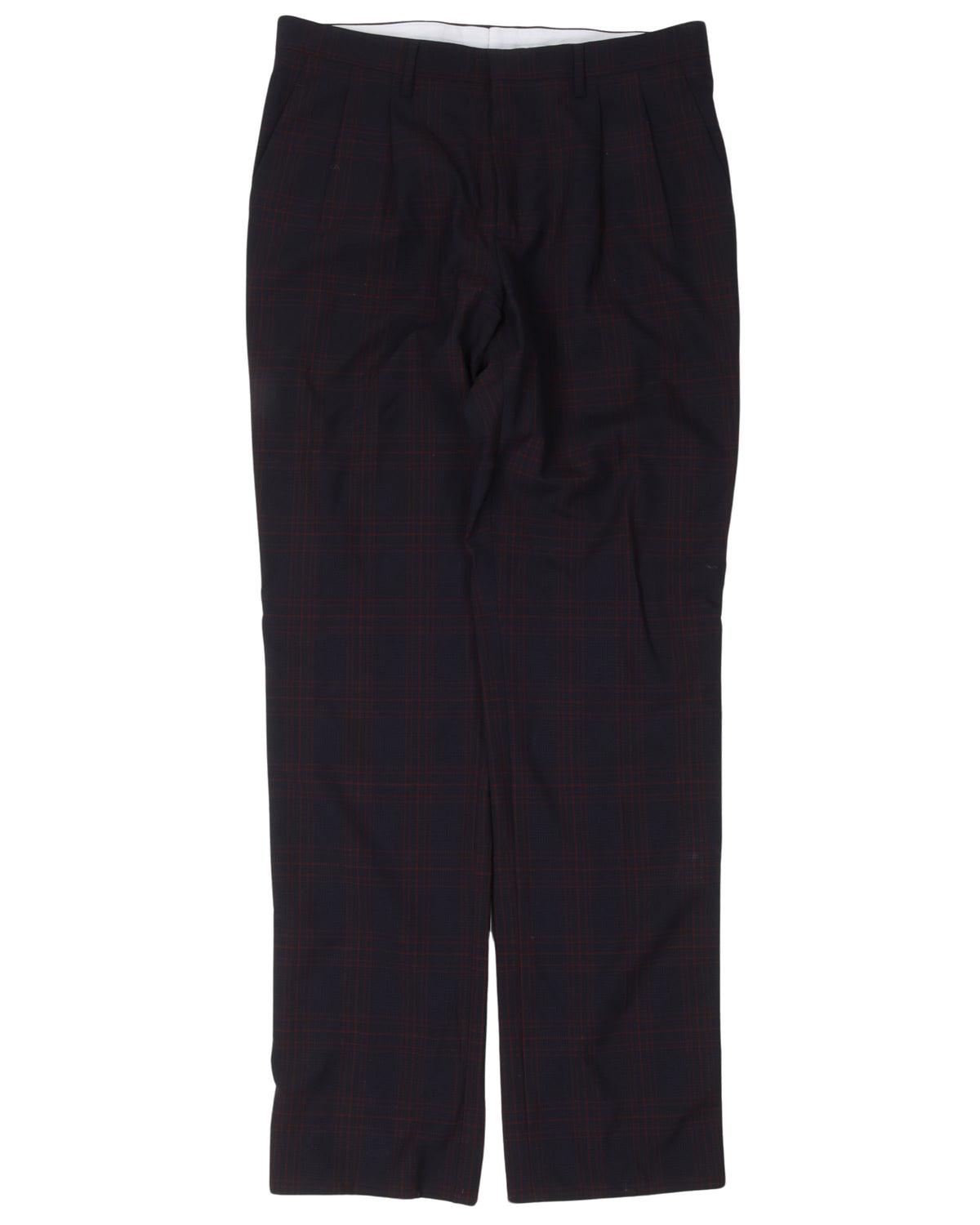 Plaid Pleated Side Stripe Pants