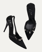 Satin Heels With Pearl Detail