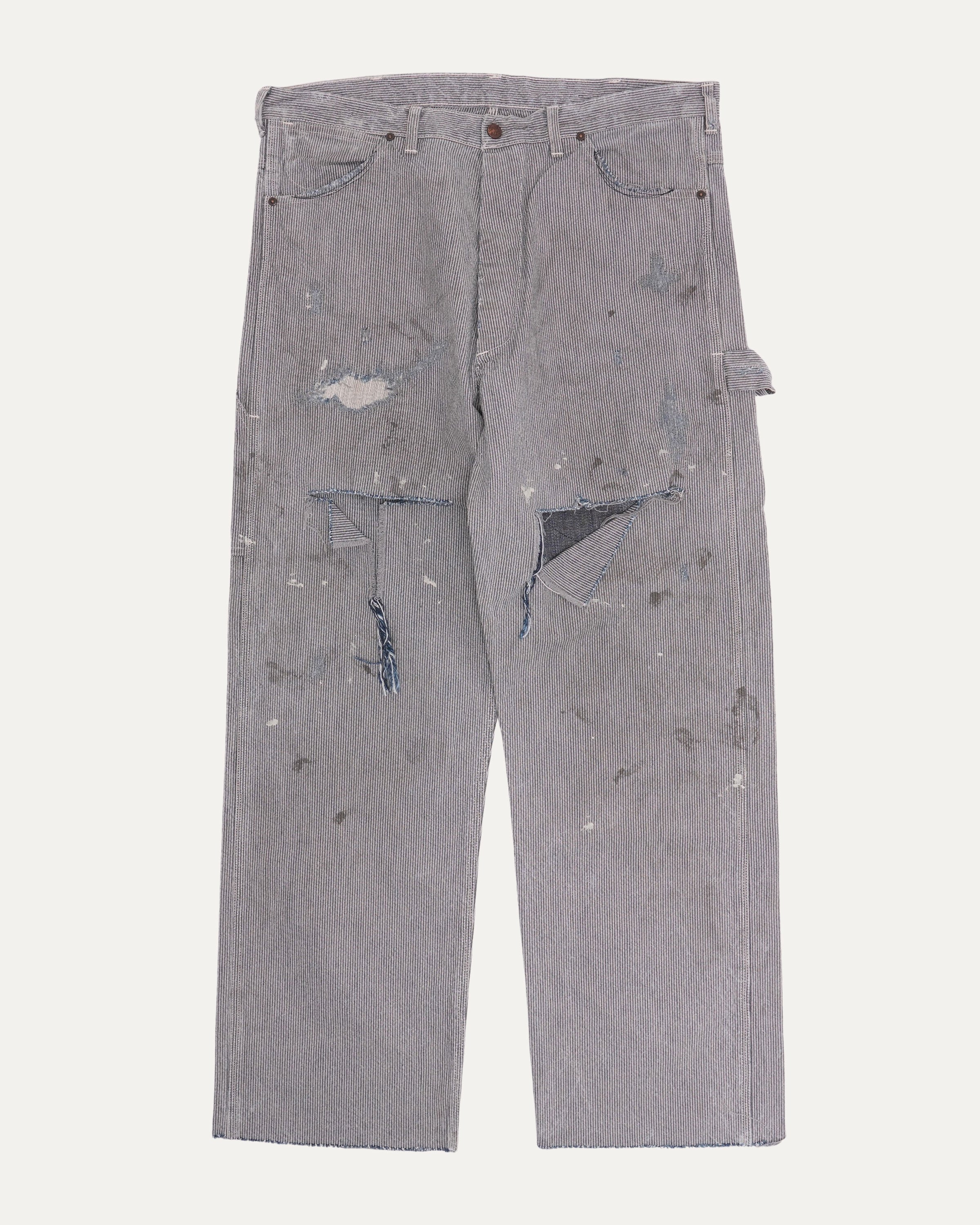 Saint Michael Distressed Hickory Stripe Carpenter Pants – Justin Reed