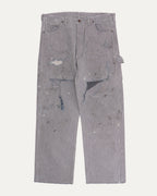 Distressed Hickory Stripe Carpenter Pants