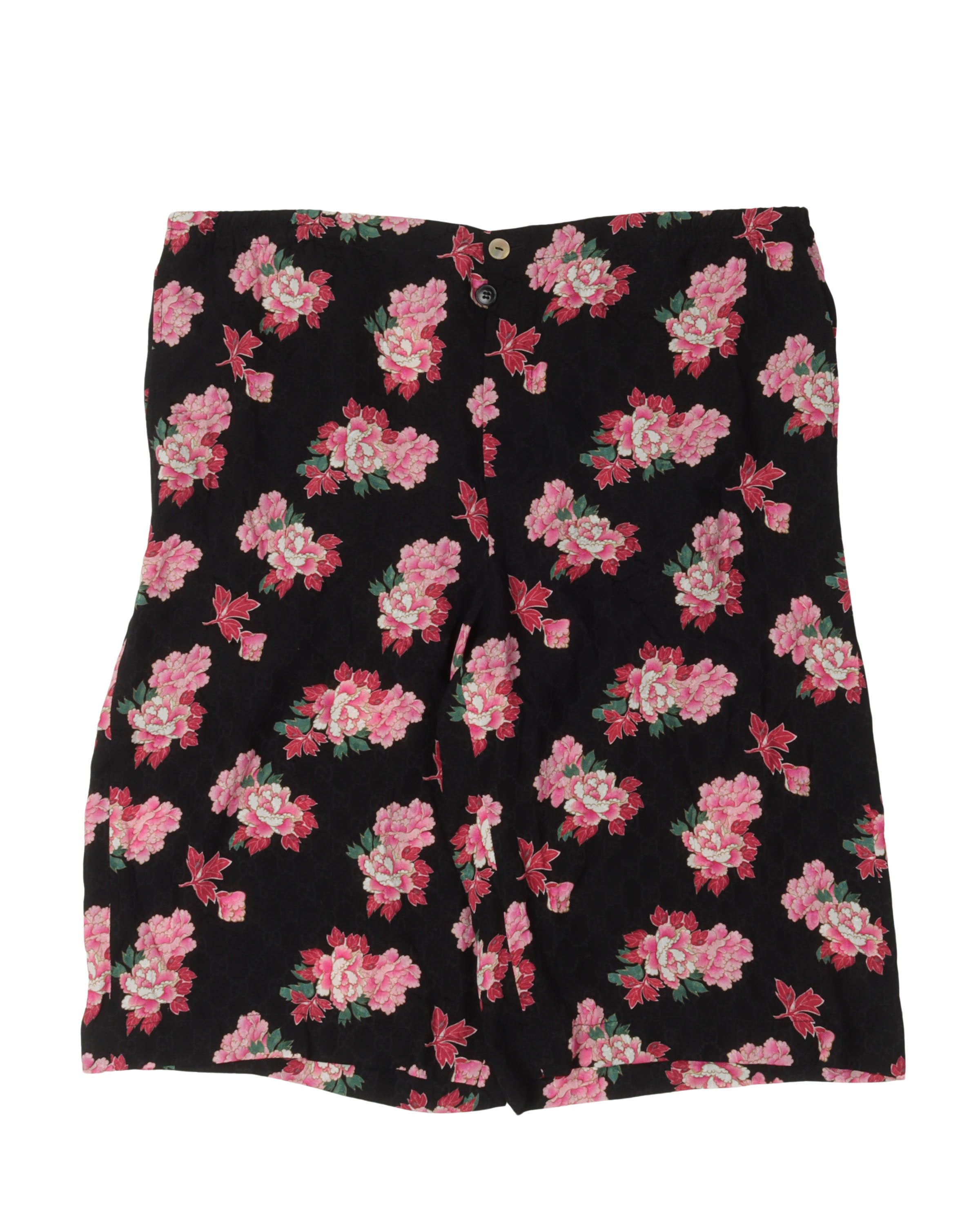 Silk Peony Fantasy Monogram Jacquard Shorts