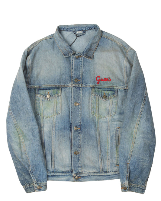 Cat Embroidery Denim Jacket