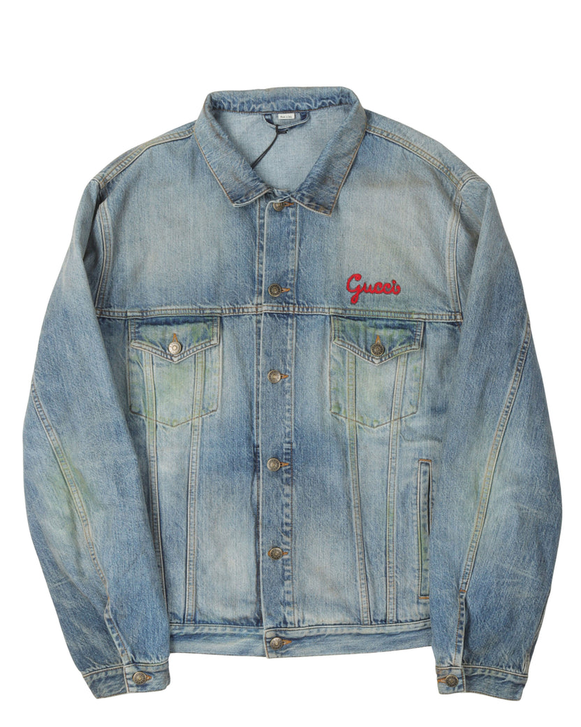 Cat Embroidery Denim Jacket