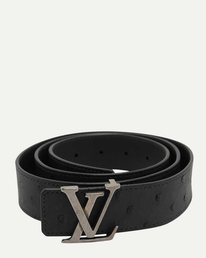 LV Buckle Ostrich Belt