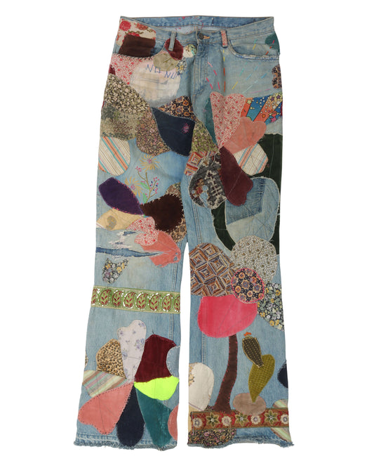 Patchwork Flare Jeans