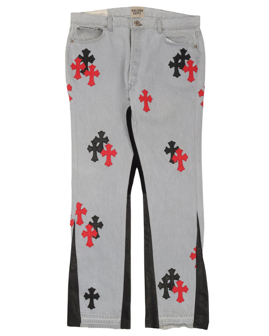 1 of 1 Gallery Dept. La Flare Cross Patch Jeans