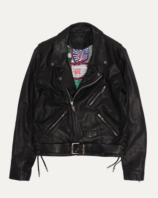 Hermes Silk Lined JJ Dean Leather Jacket