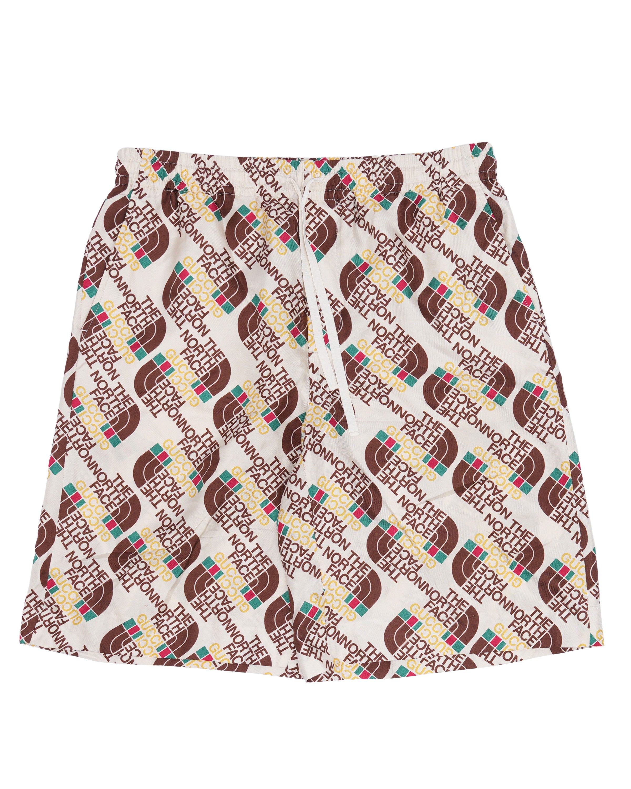 The North Face Logo Web Print Silk Shorts