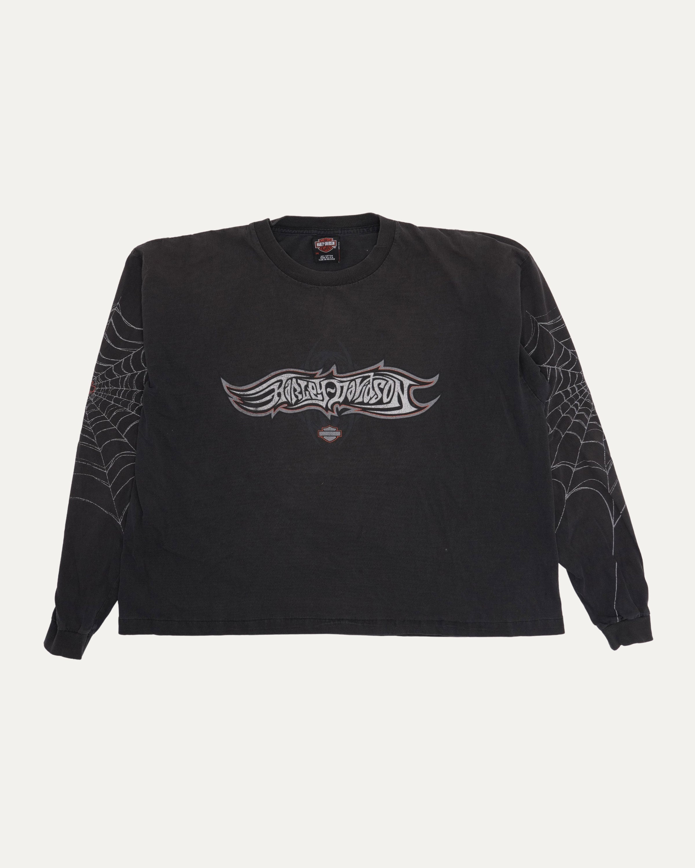 Vintage Harley Davidson Spider Web Ohio Long Sleeve T-Shirt