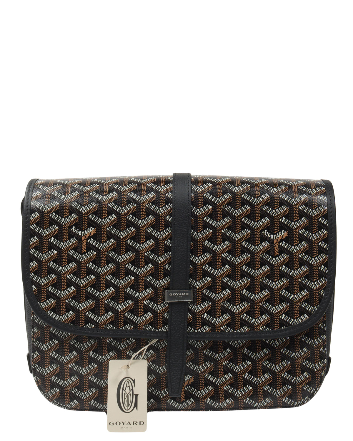 Navy Goyardine Belvedere II PM Messenger Bag