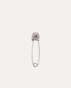 White Gold Pink Sapphire Safety Pin