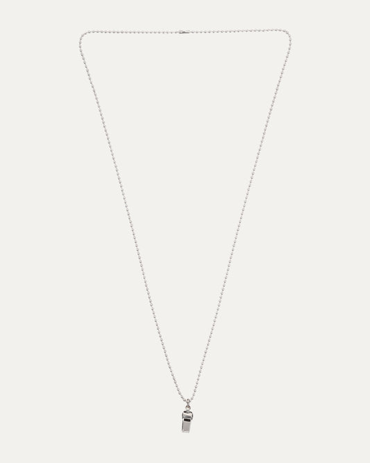 Tiny Plus Cross Whistle Pendant on Ball Chain Necklace
