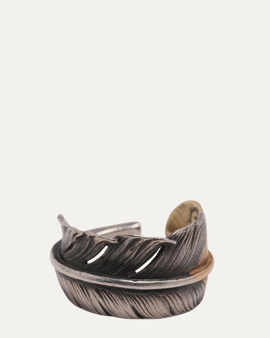 Silver and Gold Feather Ring