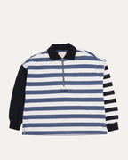 Striped Quarter Zip Long Sleeve T-Shirt