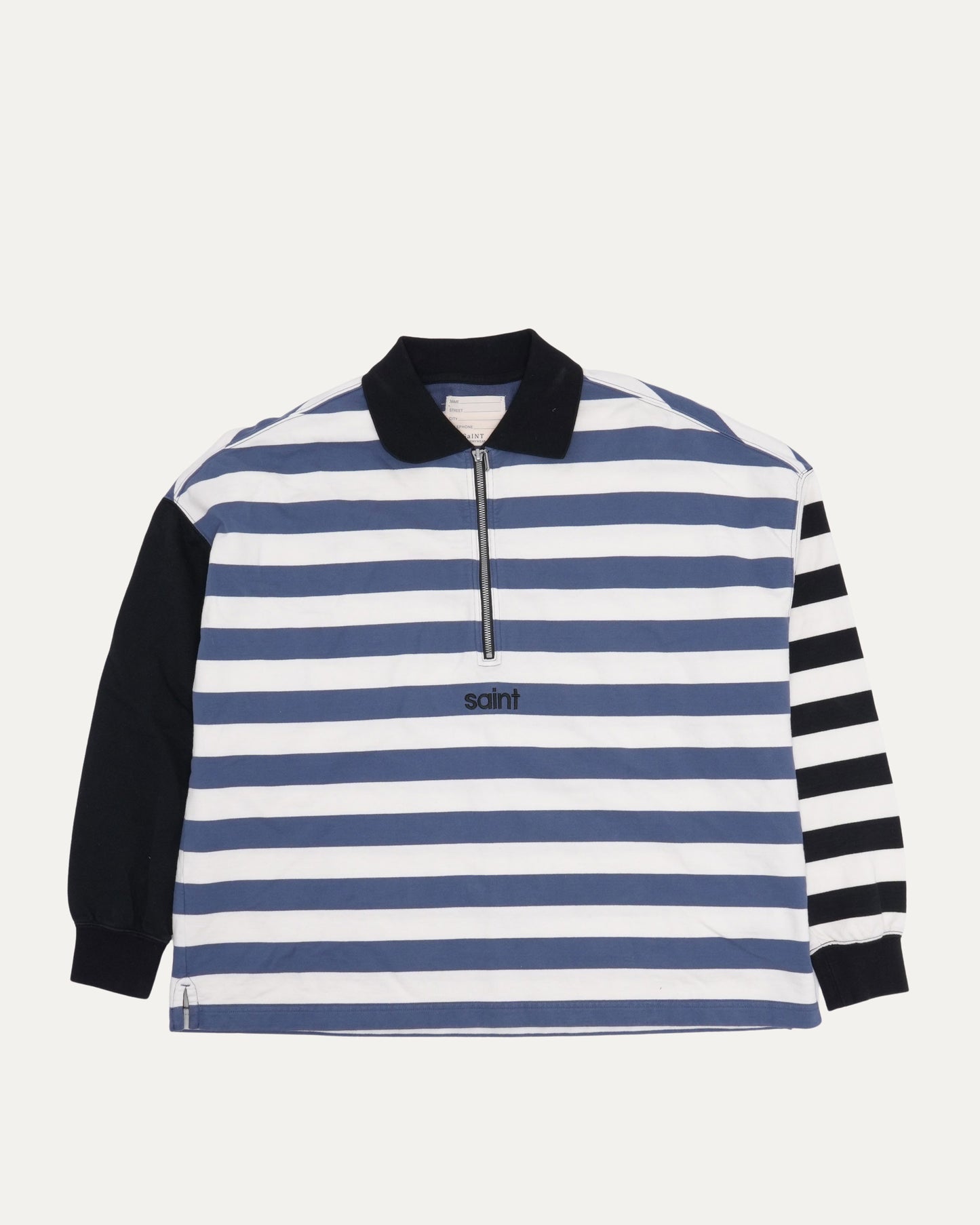 Striped Quarter Zip Long Sleeve T-Shirt