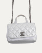 Metallic Caviar Quilted Mini Coco Handle Bag
