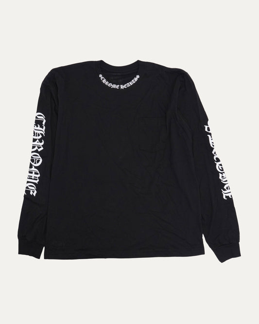 Neck Logo Long Sleeve Pocket T-Shirt