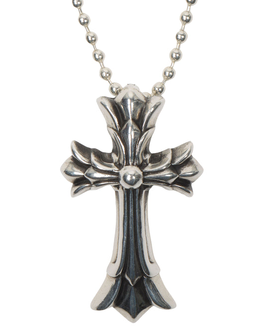 Silver Double Cross Pendant w/ Chain