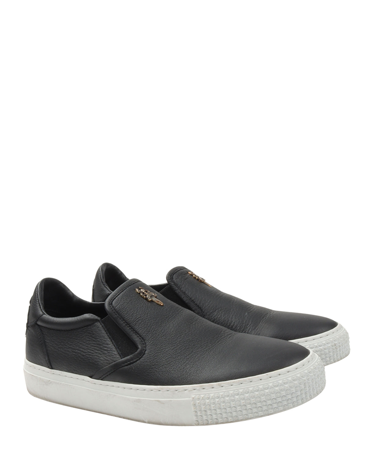 Dagger Embellished Slip-On Leather Sneaker