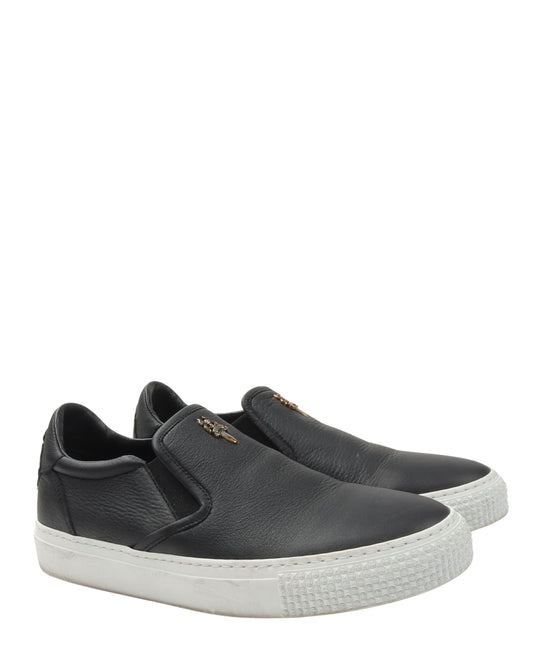 Dagger Embellished Slip-On Leather Sneaker