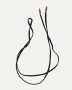Braided Leather Necklace with Silver Aglets