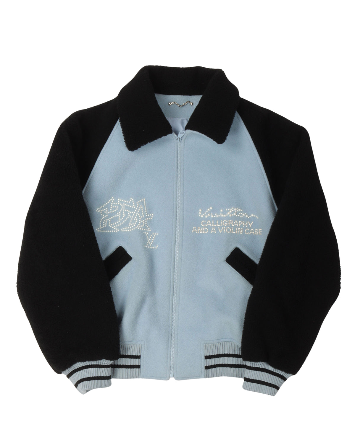 "Calligraphy and a Violin Case" Shearling Wool Varsity Blouson