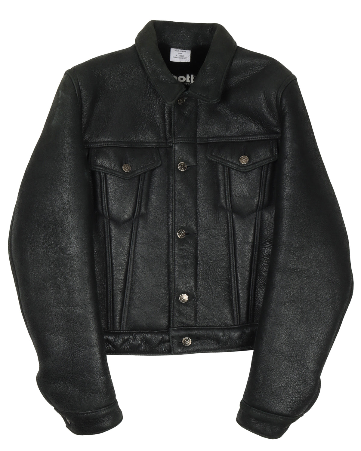 SS17 Schott Shearling Leather Trucker Jacket