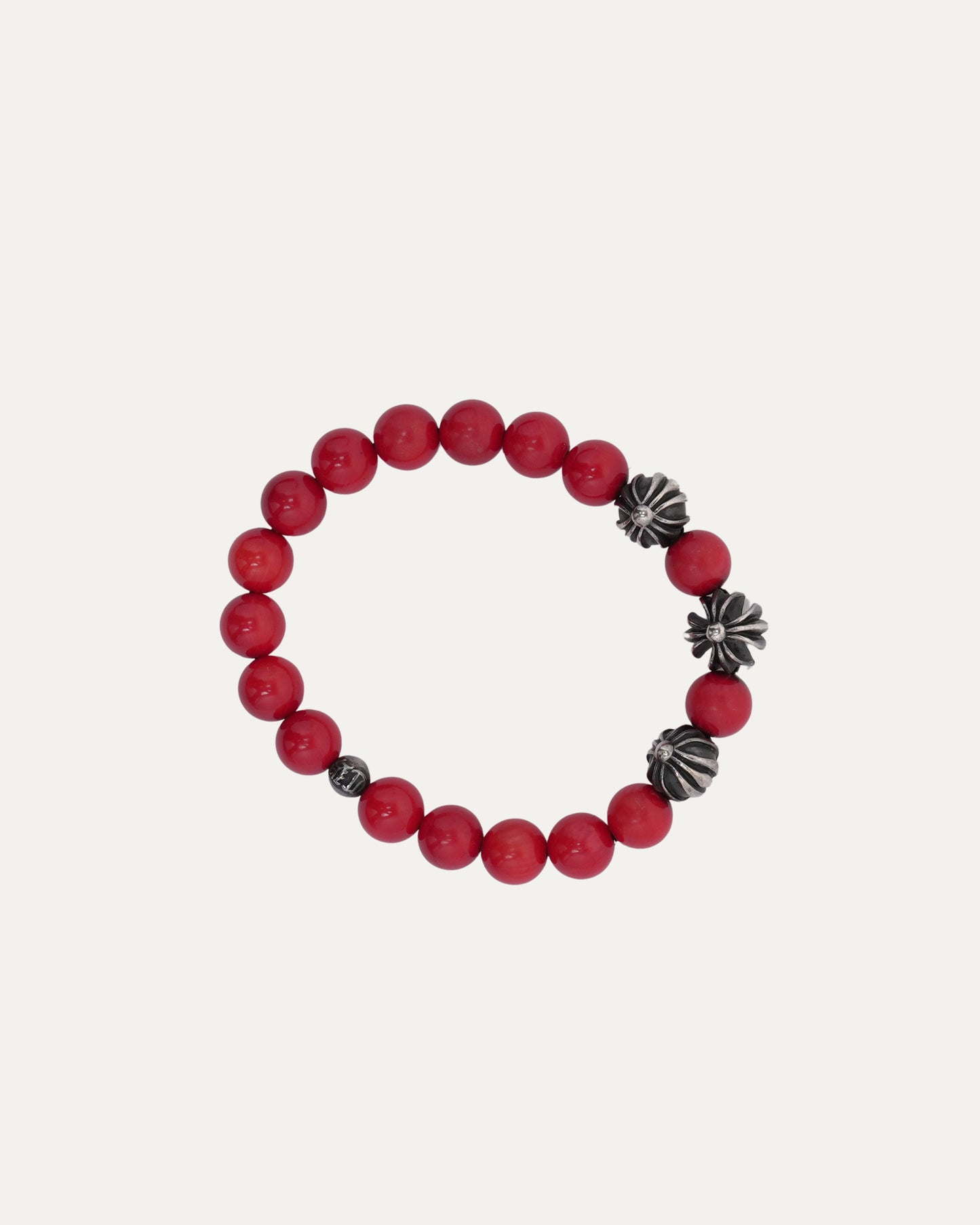 6mm Coral Multi Charm Bead Bracelet