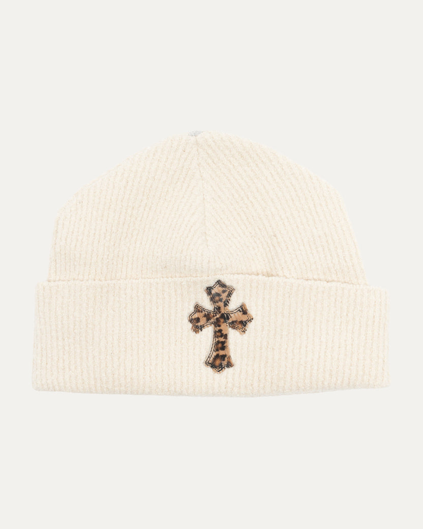 Badda Bing Pony Hair Cross Patch Beanie